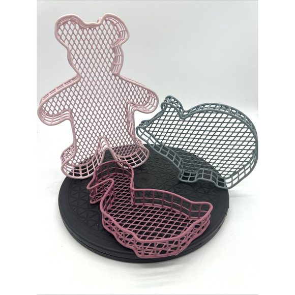 Vintage Wire Mesh Decorative Gift Giving Baskets Duck, Pig, Bear - Picture 1 of 8